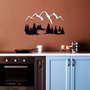 Wallity Nature And Mountain - 2 Escultura de pared de metal en blanco y negro